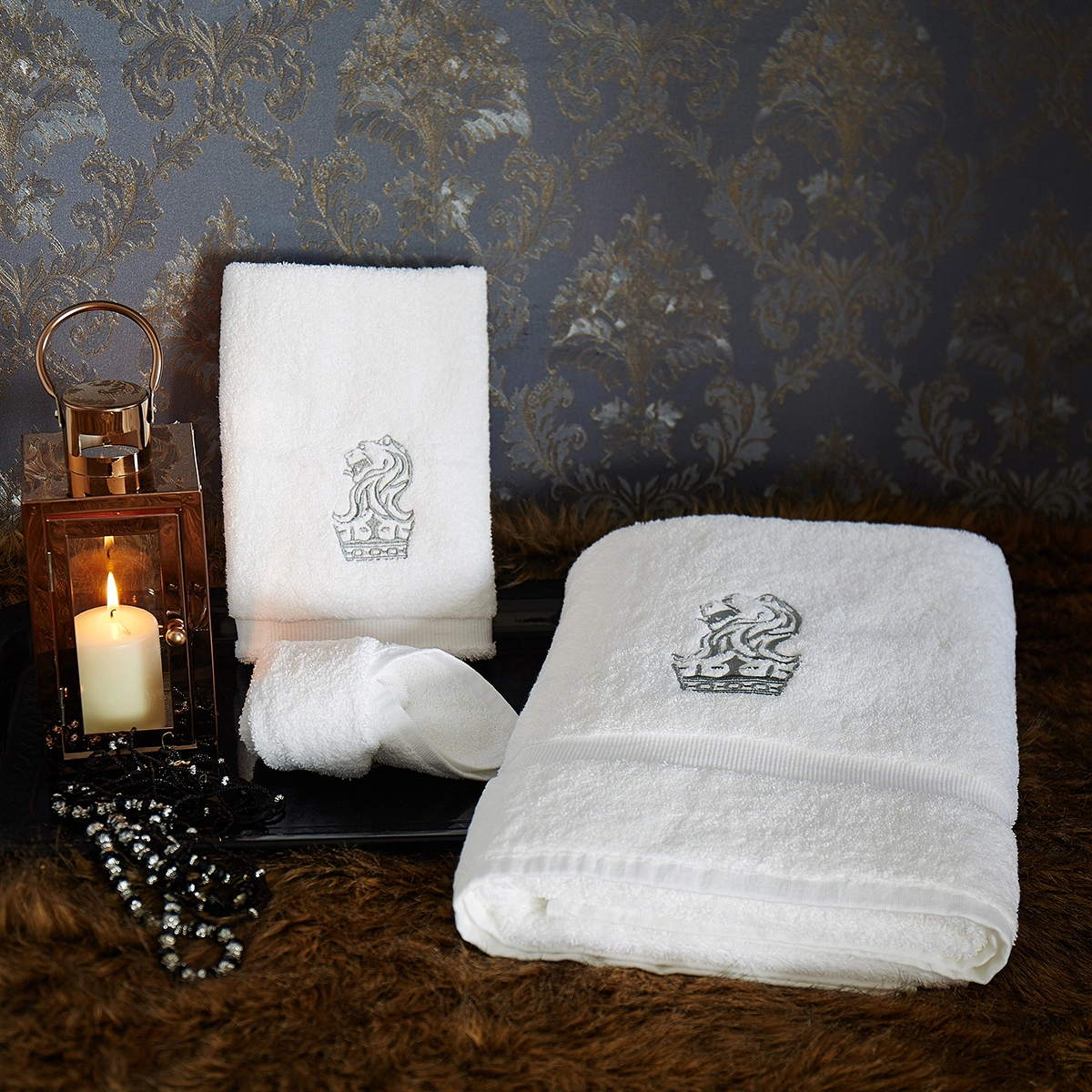 White hotel hand towel product photograph